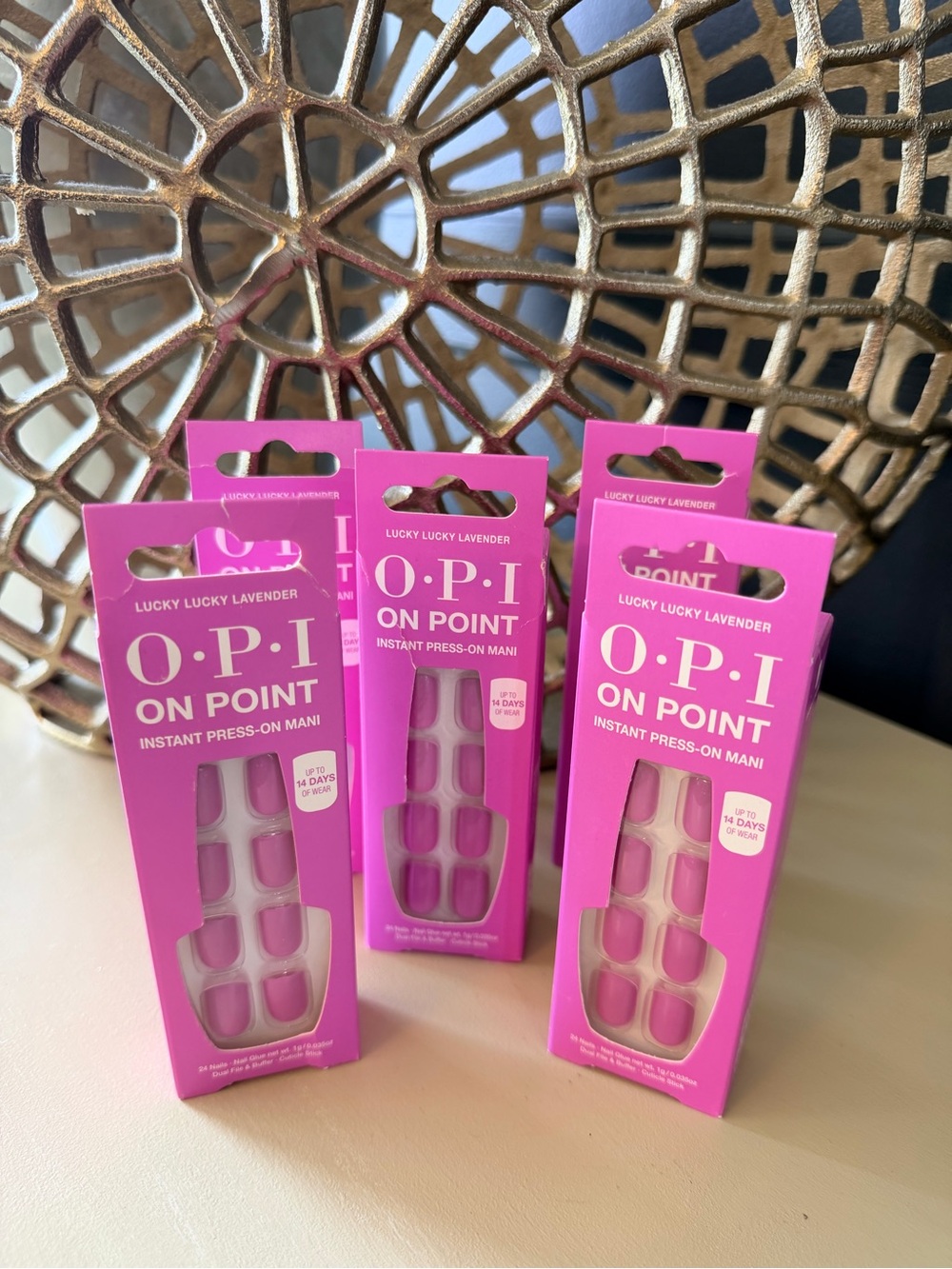 OPI On Point Lucky Lucky Lavender Press-On Nails – NEW Set of 5